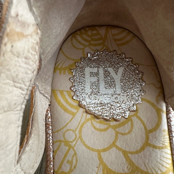 Fly London Yadify Gold Cut Out Leather
Platform Wedge Sandal - Picture 3 of 10